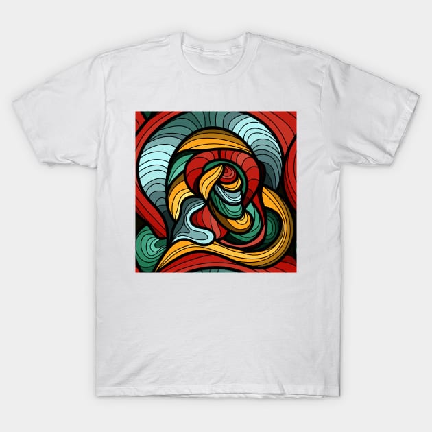 Abstract Art Curves T-Shirt by Makanahele